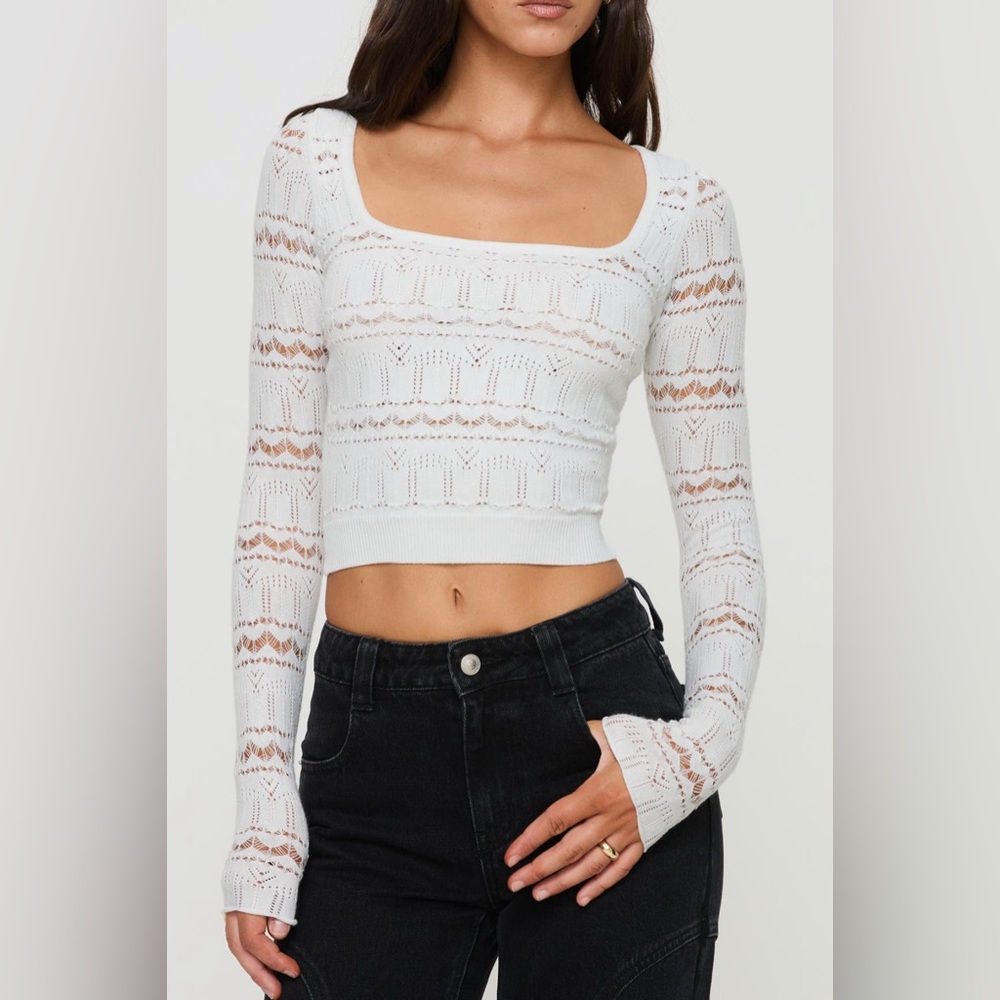 Princess Polly Valor Crop Open Knit Top. Size 12
